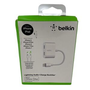 Belkin Lightning Audio + Charge RockStar Adapter for iPhone iPad White F8J198